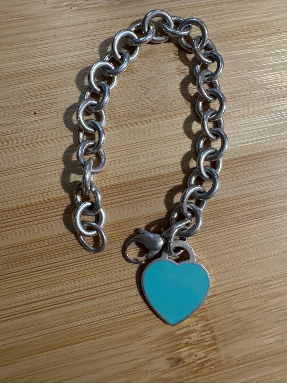 Authentic Tiffany & Co. Return to Tiffany Blue Heart Tag Charm Bracelet 925